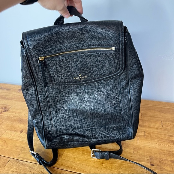kate spade Handbags - Kate Spade Black Pebbled Leather Cobble Hill Callen Zip Pocket Backpack